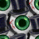 Tiled image of the mascot of The Residents, an eyeball in a tophat.